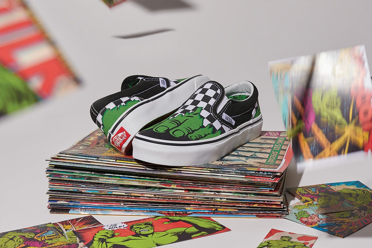 marvel slip on vans